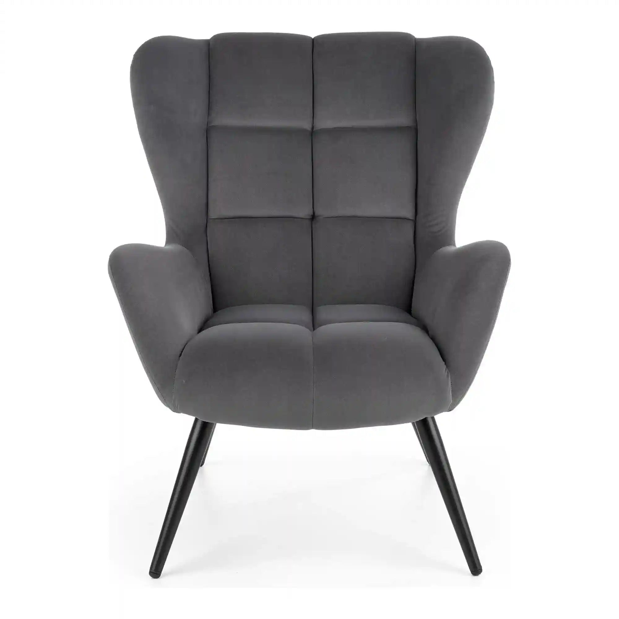 Fotoliu TYRION, stofa catifelata gri - Bluvel 14, 75x86x91 cm