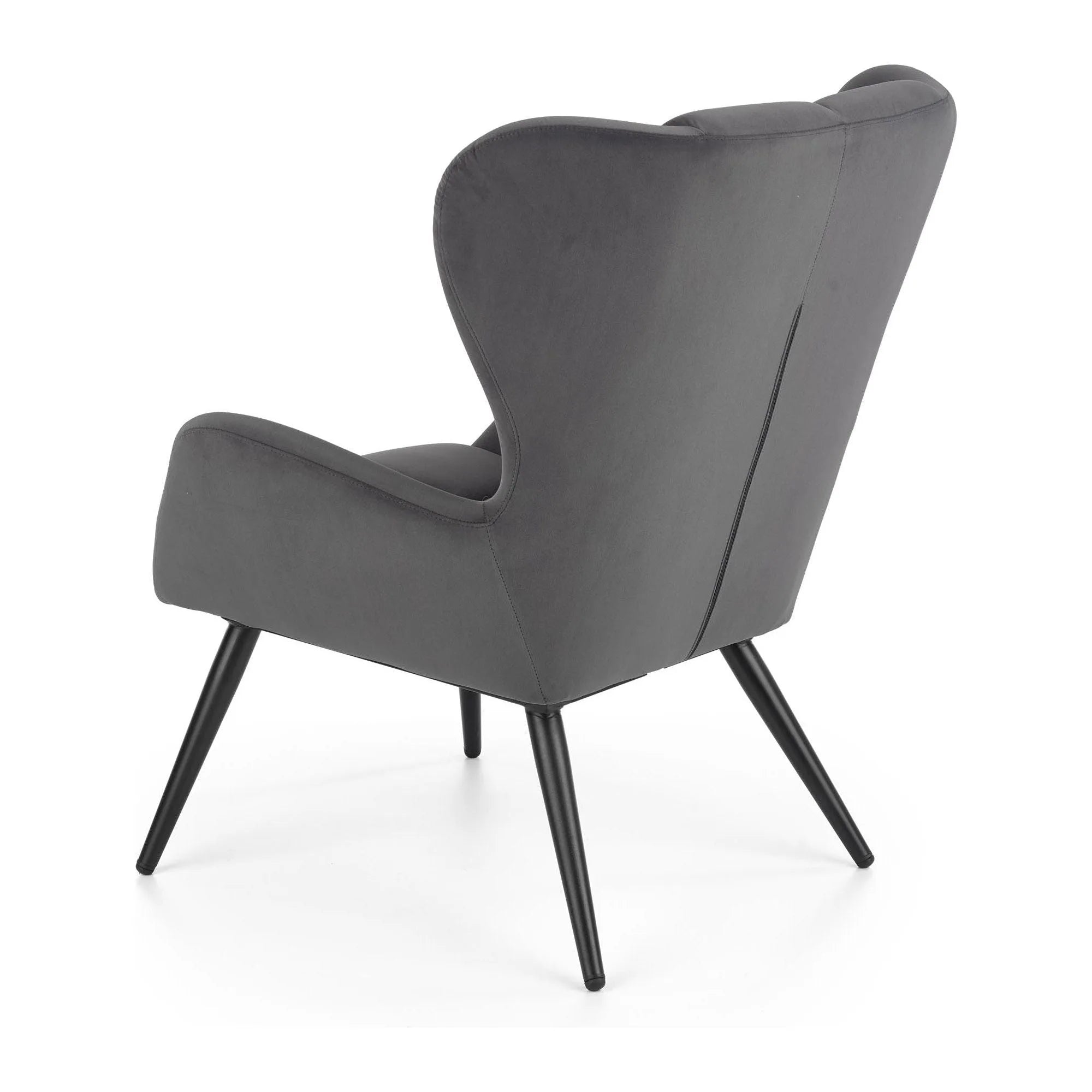 Fotoliu TYRION, stofa catifelata gri - Bluvel 14, 75x86x91 cm