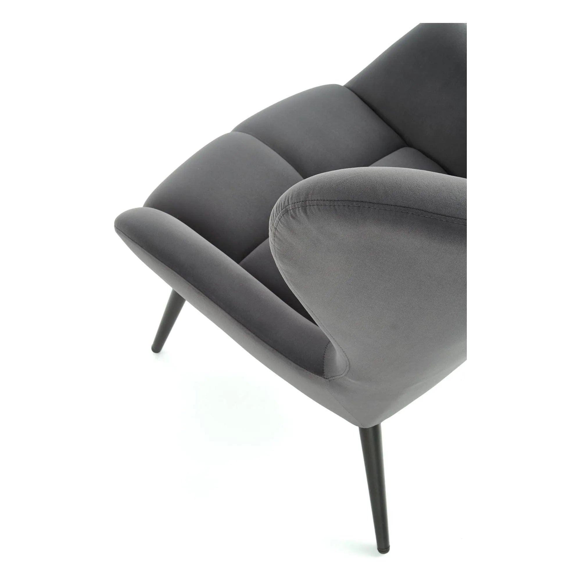 Fotoliu TYRION, stofa catifelata gri - Bluvel 14, 75x86x91 cm