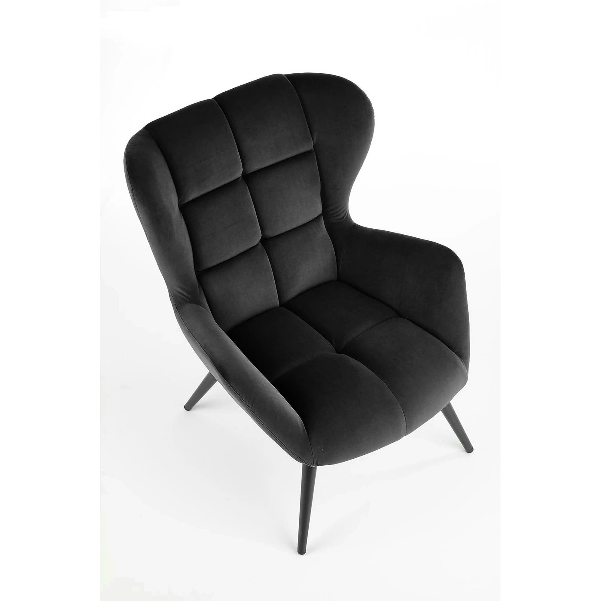 Fotoliu TYRION, stofa catifelata negru - Bluvel 19, 75x86x91 cm