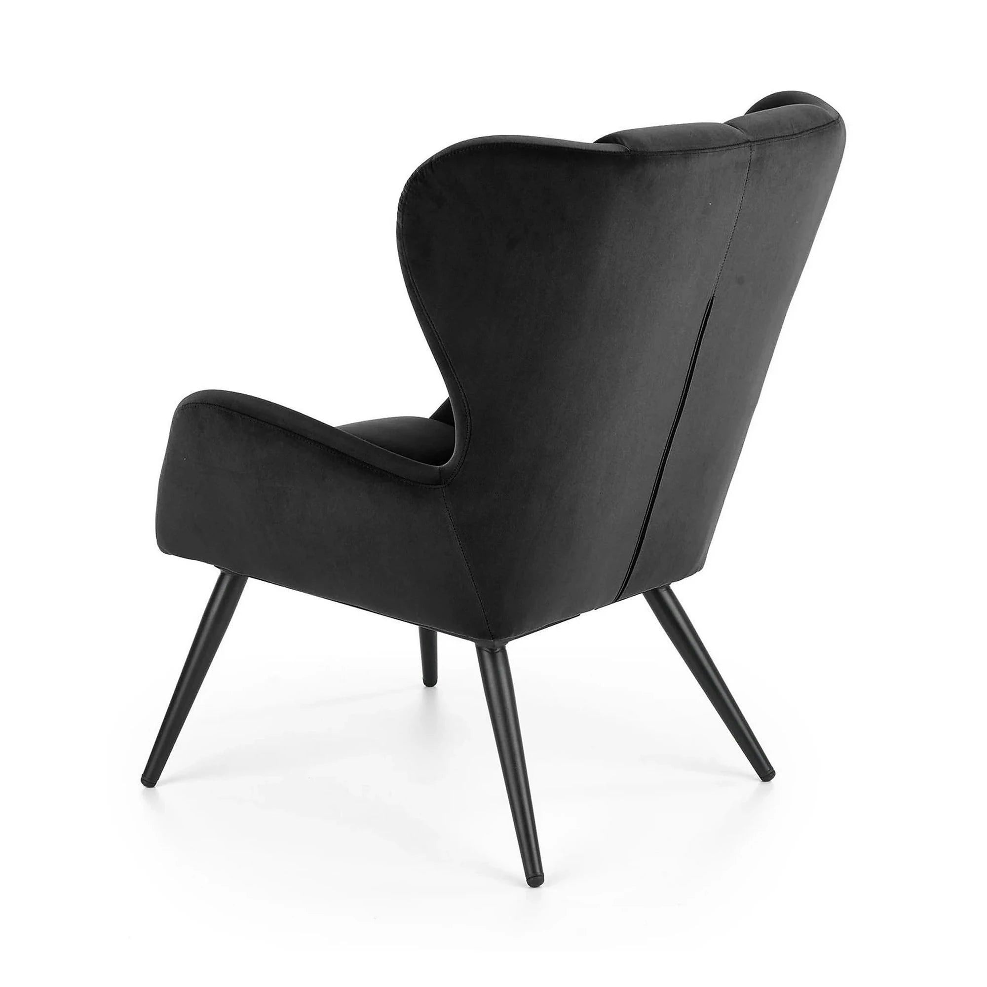 Fotoliu TYRION, stofa catifelata negru - Bluvel 19, 75x86x91 cm