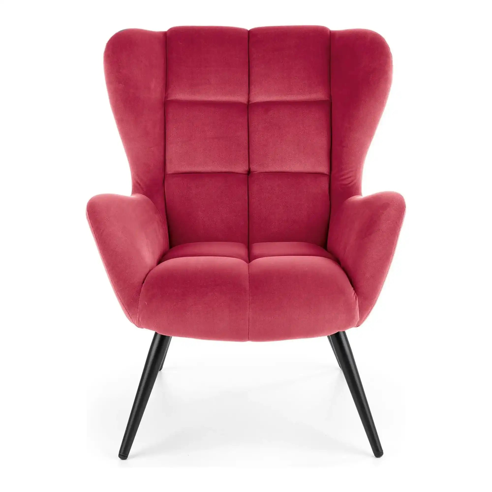 Fotoliu TYRION, visiniu, stofa catifelata, 85x86x91 cm