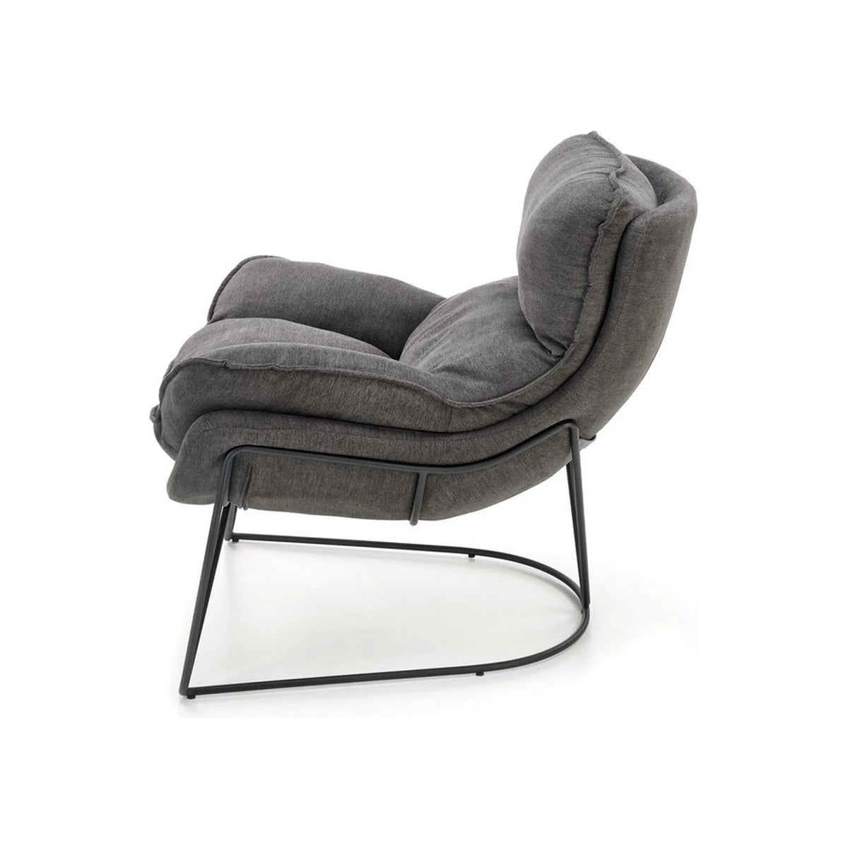 Scaun relaxare living VOLKER, gri, stofa clasica/metal, 75x88x85 cm