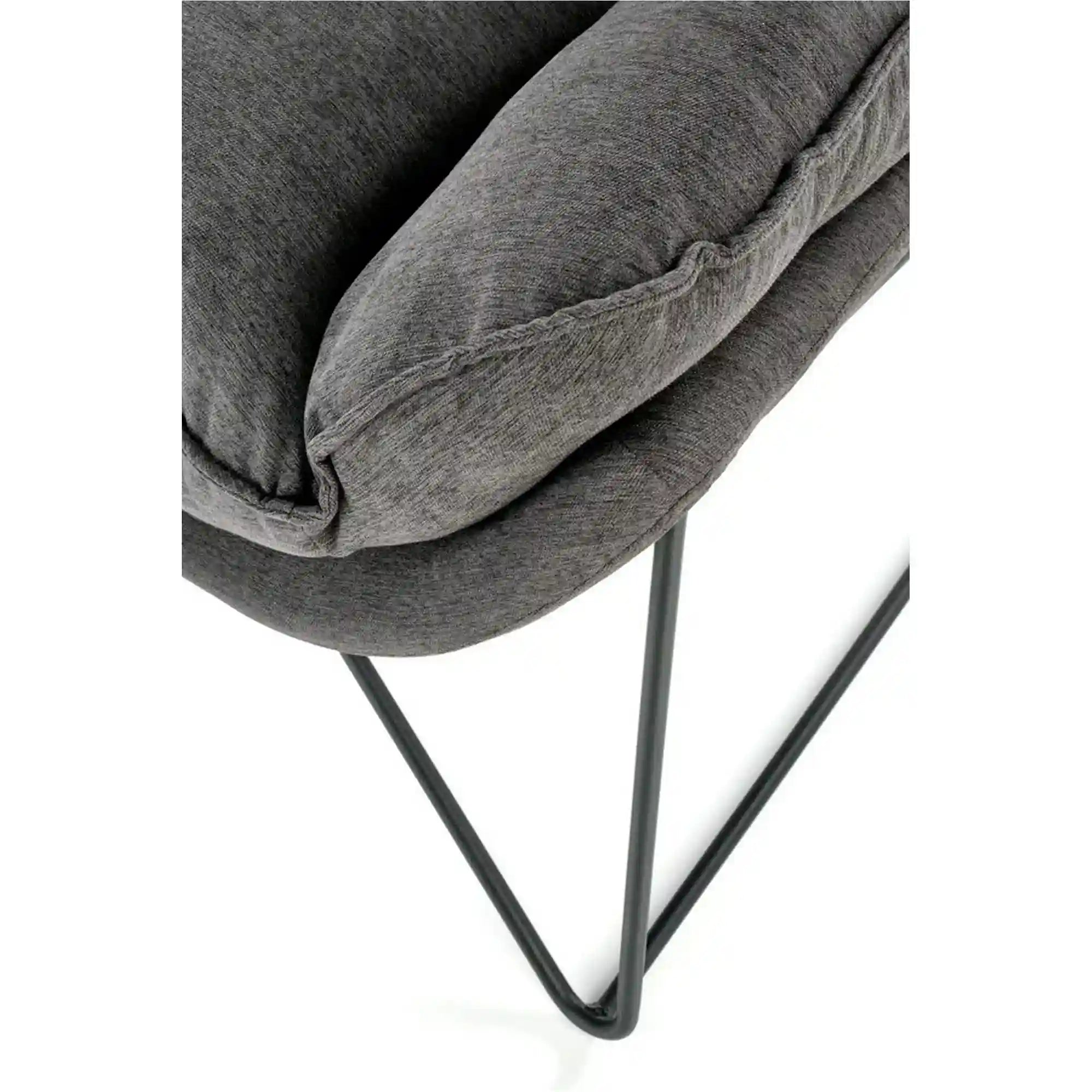 Scaun relaxare living VOLKER, gri, stofa clasica/metal, 75x88x85 cm