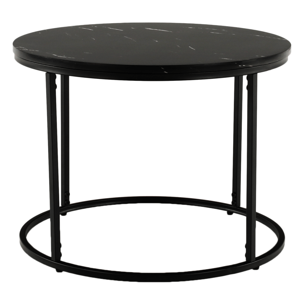 Masuta de cafea GAGIN, negru cu efect de marmura, 60x60x45 cm