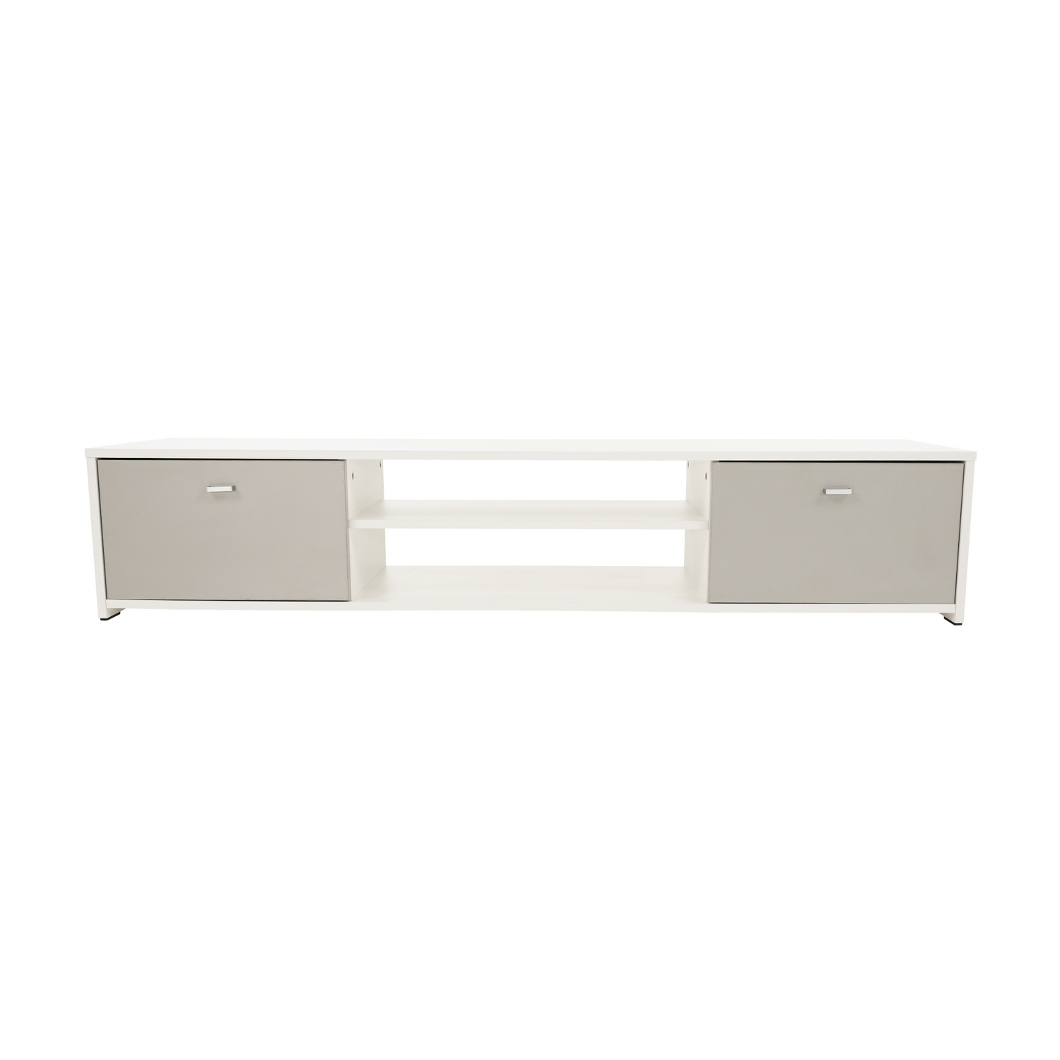 Mobilier living GENTA, PAL melaminat, alb/gri, 4 piese, 210x42x180 cm