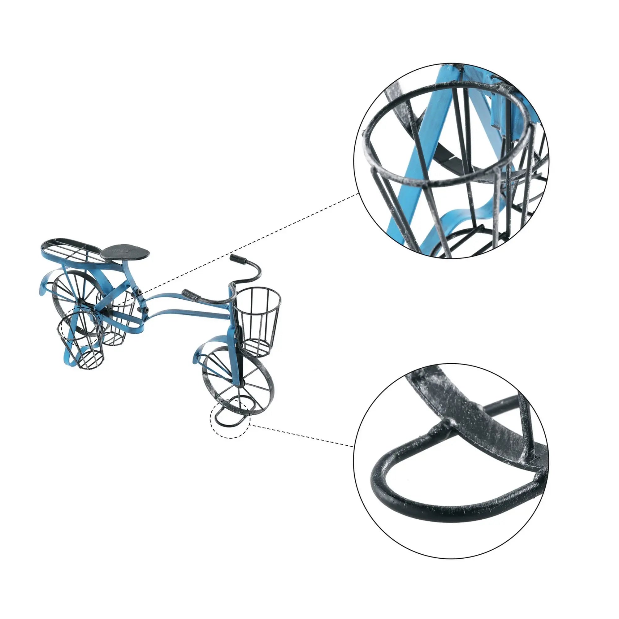 Ghiveci ALBO, albastru/negru, metal, 42x16x24 cm