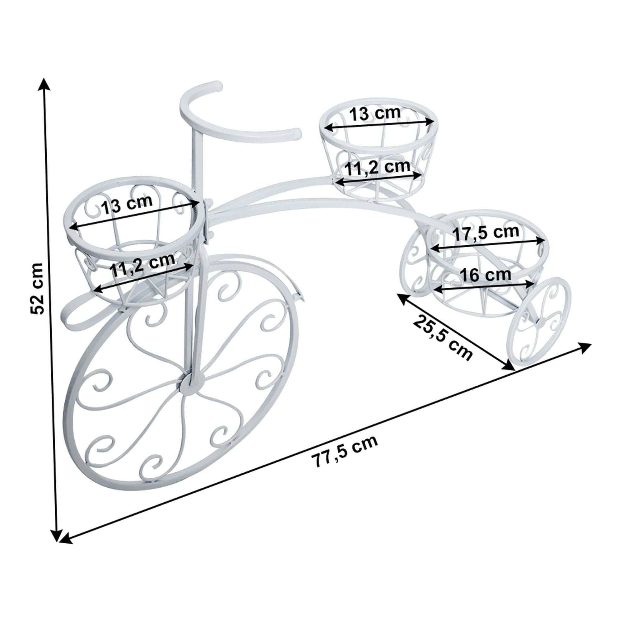 Ghiveci PAVAR, alb, metal, 76x26x52 cm