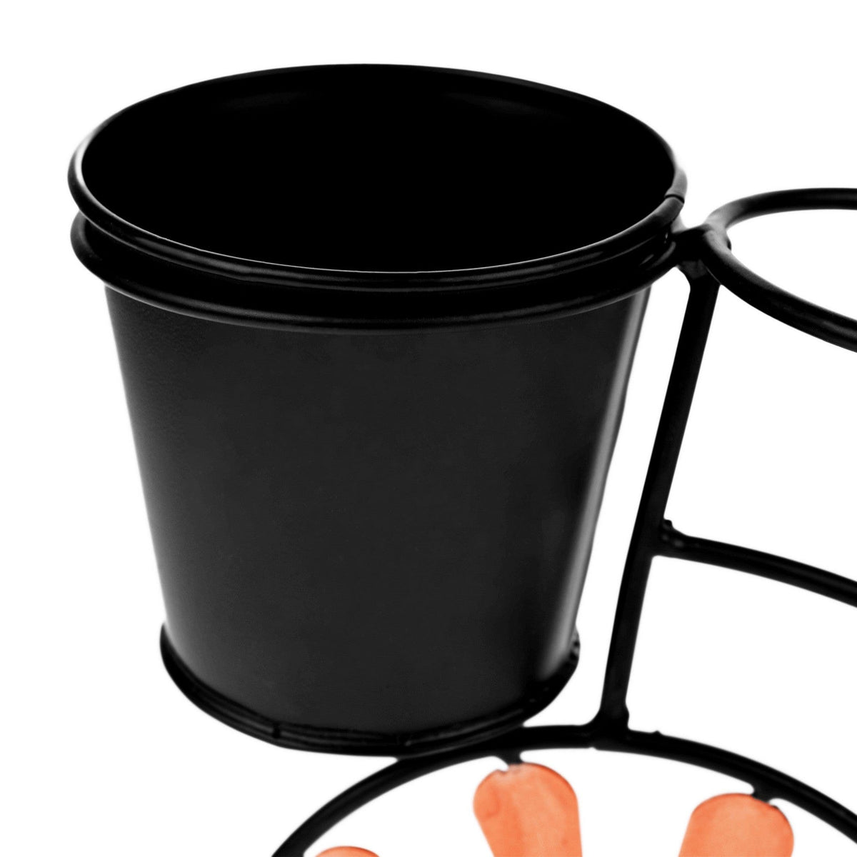 Ghiveci SEMIL, visiniu/negru, metal, 28x10x25 cm