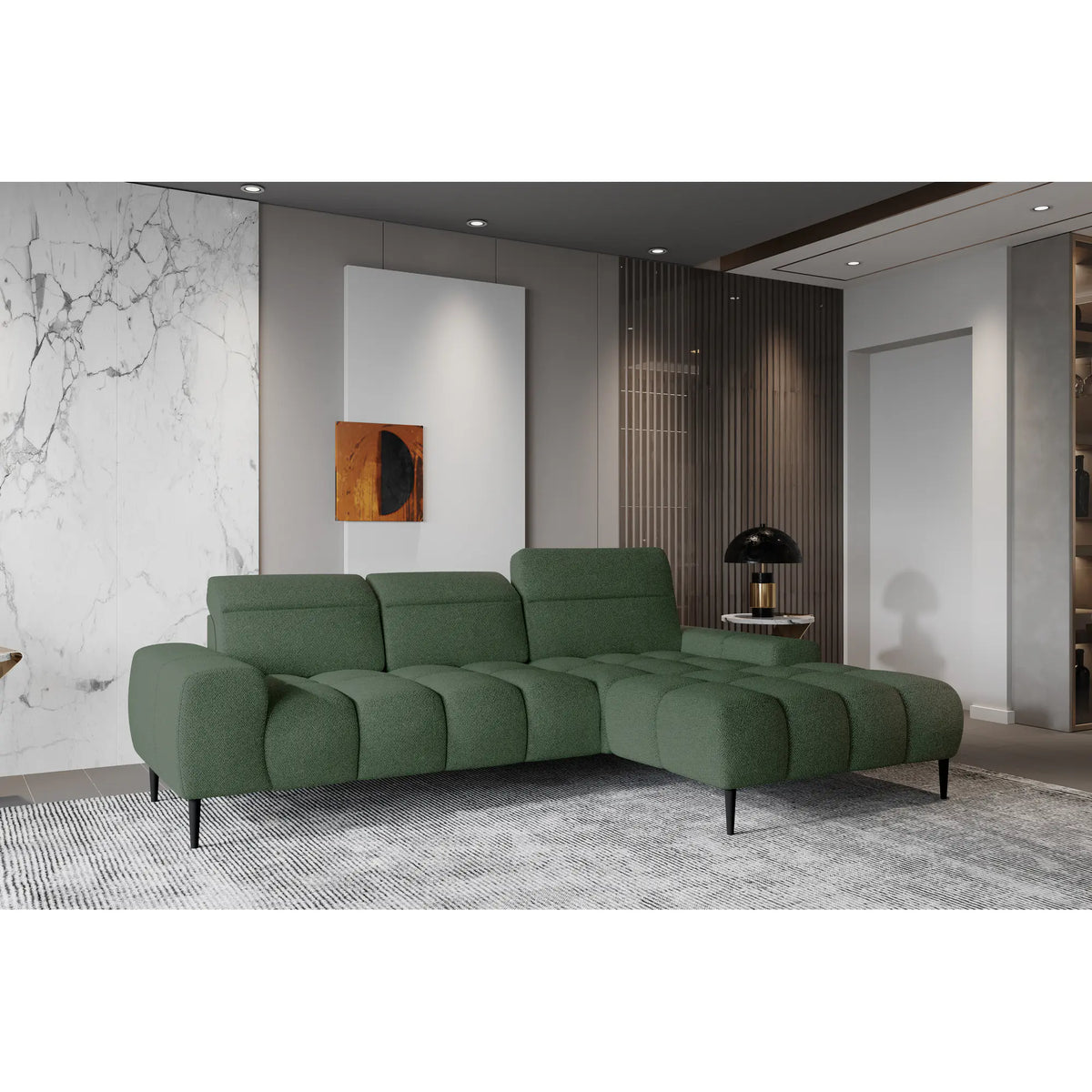 Coltar GIANO S, personalizabil materiale Gama Premium, cu reglaj electric, 273x175x97 cm