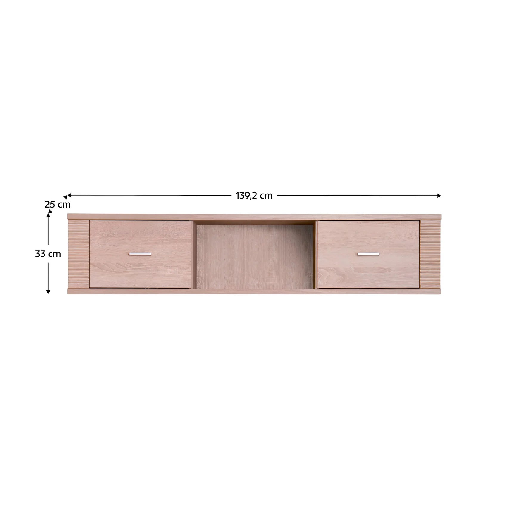 Dulap GRAND tip 15, stejar sonoma, PAL laminat, cu 2 usi, 140x30x25 cm