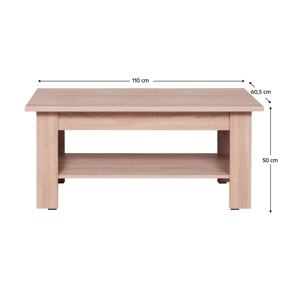 Masuta cafea GRAND tip 19, stejar sonoma, PAL laminat, 110x61x50 cm