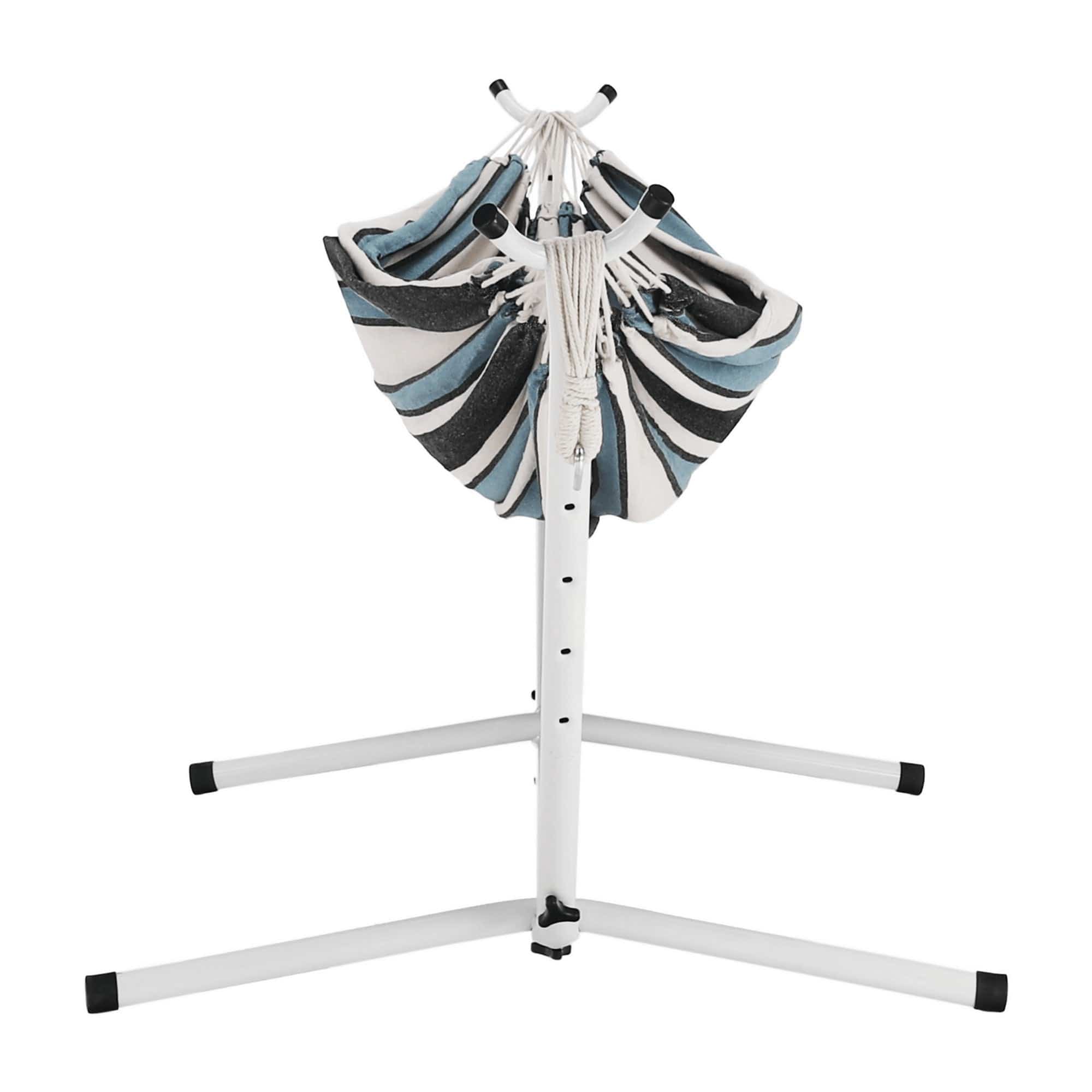 Hamac KABUKI, albastru/alb, bumbac/otel