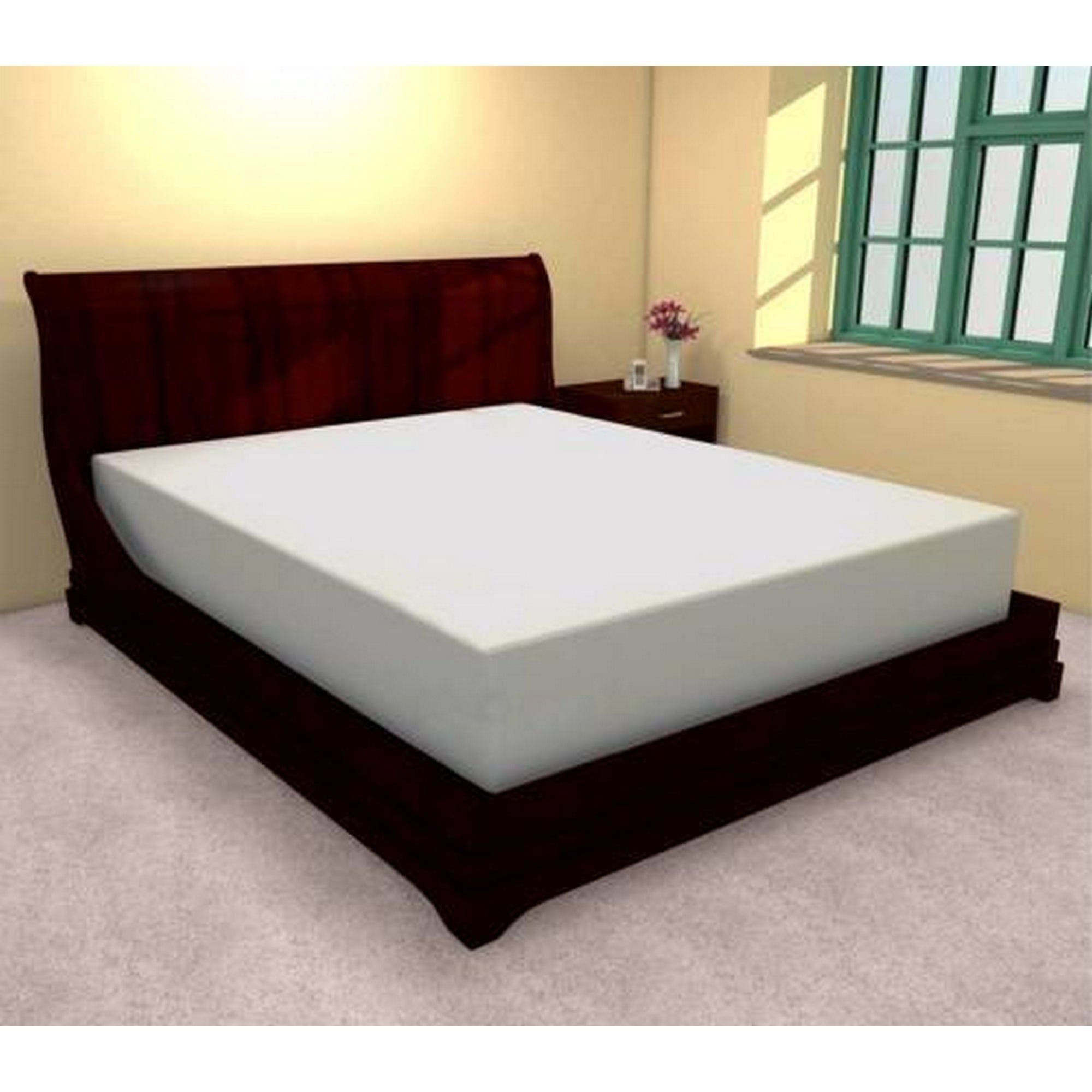 Husa pat tricot, alb, poliester, 90x200 cm