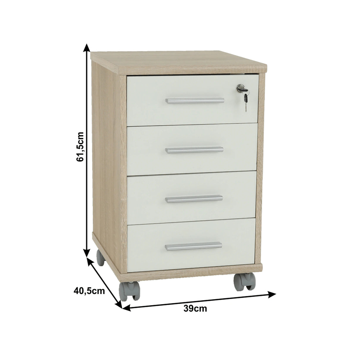 Dulap JOHAN 2 NEW 12, stejar sonoma/alb, PAL melaminat, 39x41x62 cm
