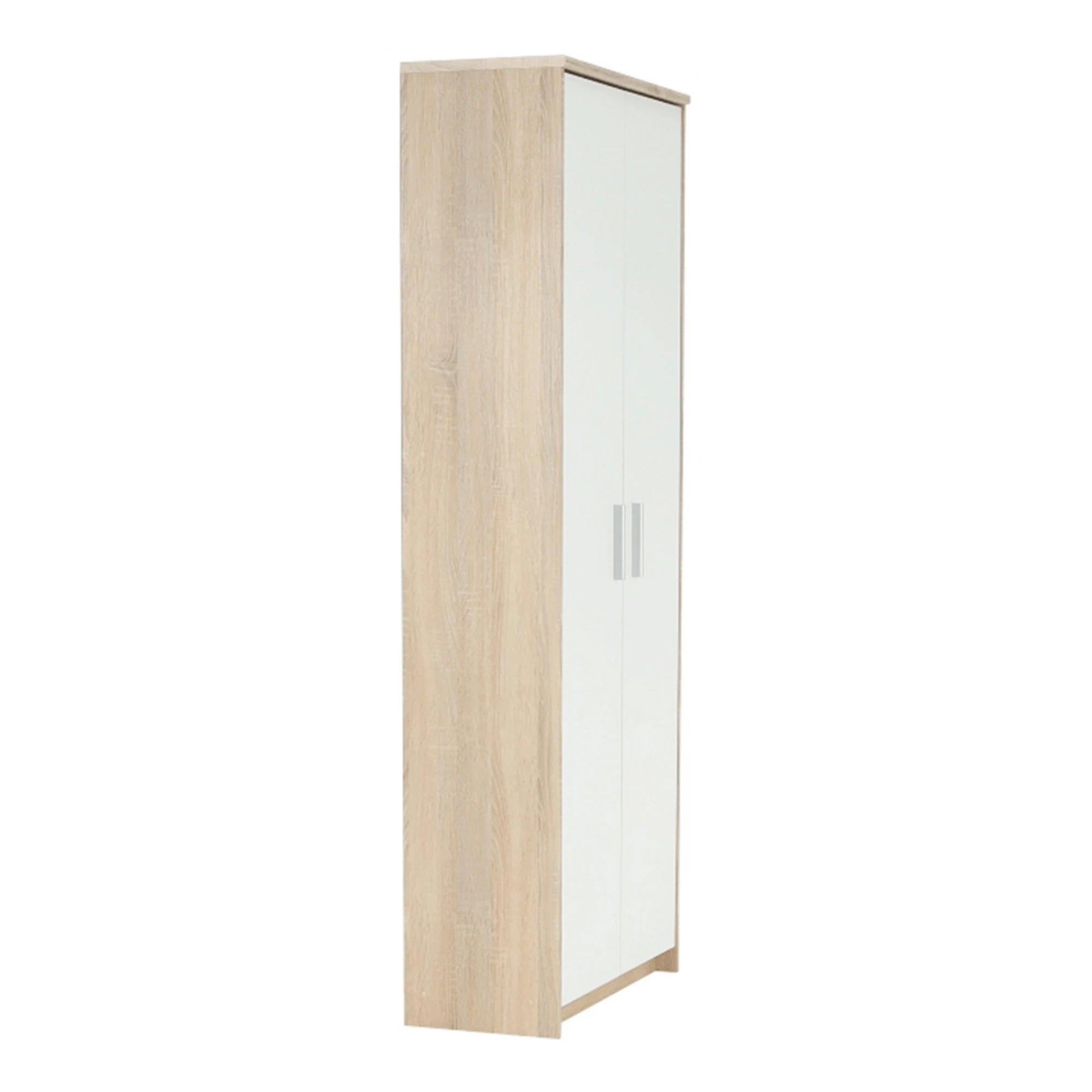 Dulap JOHAN 2 NEW 05, stejar sonoma/alb, DTD laminat, cu 2 usi, 73x34x186 cm
