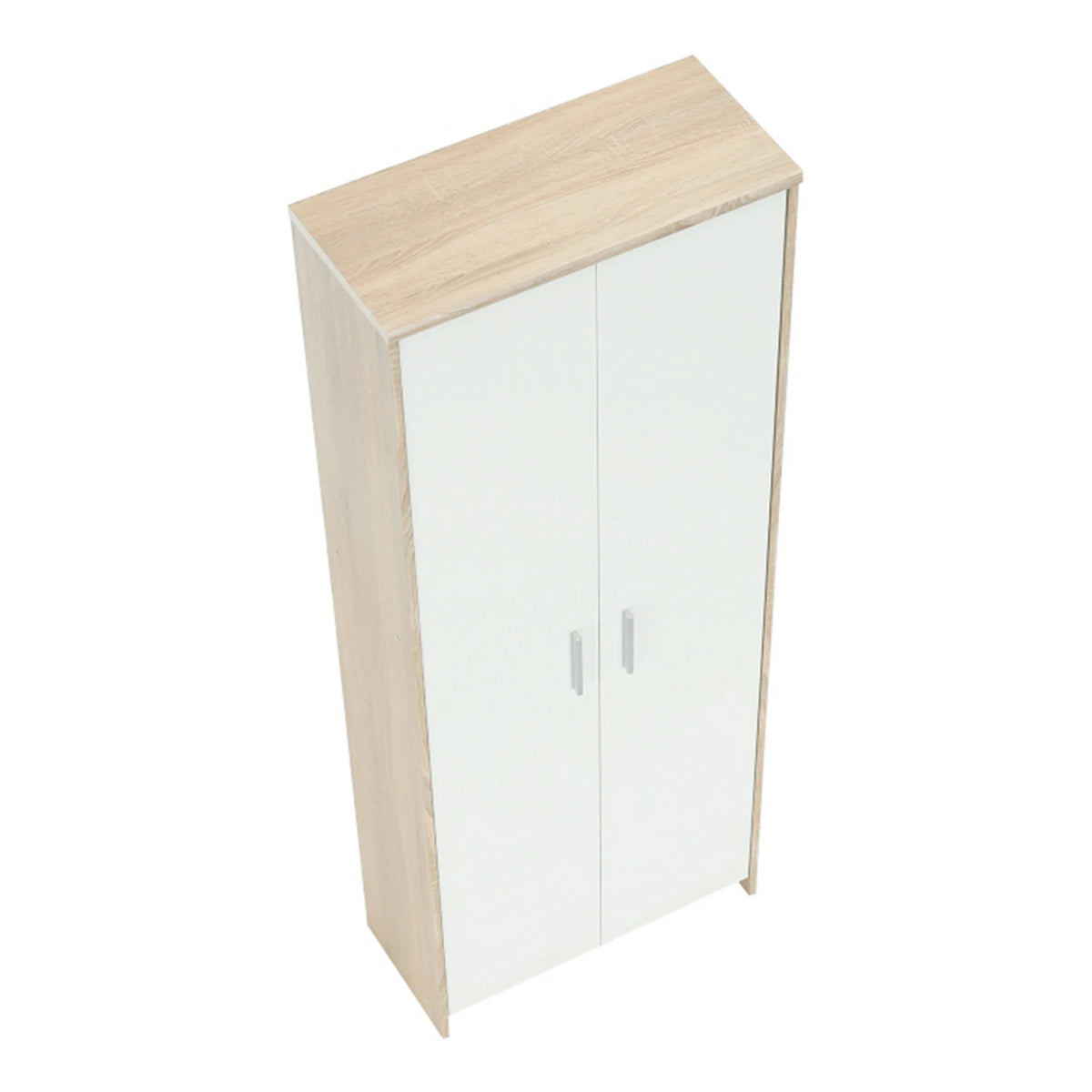 Dulap JOHAN 2 NEW 05, stejar sonoma/alb, DTD laminat, cu 2 usi, 73x34x186 cm