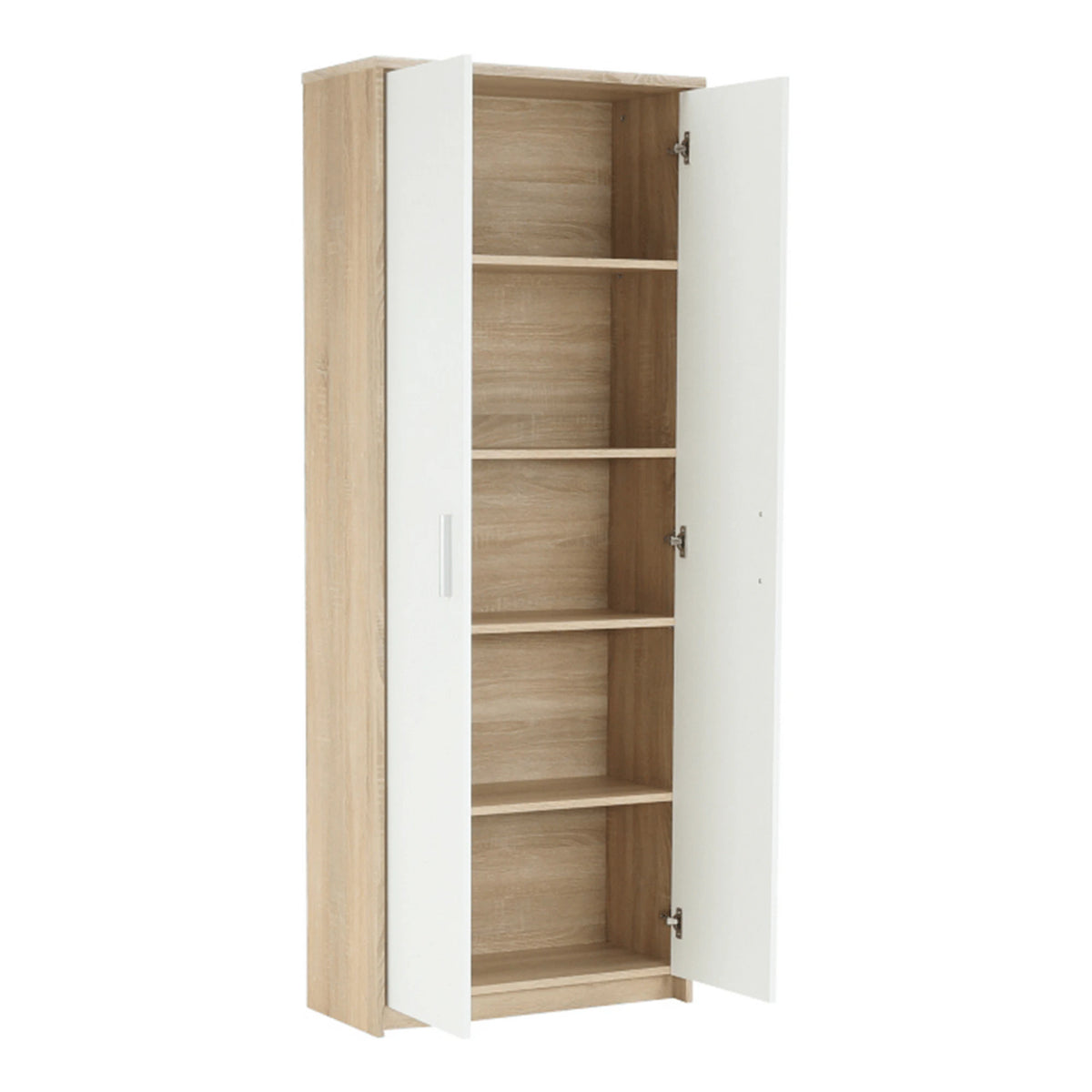 Dulap JOHAN 2 NEW 05, stejar sonoma/alb, DTD laminat, cu 2 usi, 73x34x186 cm