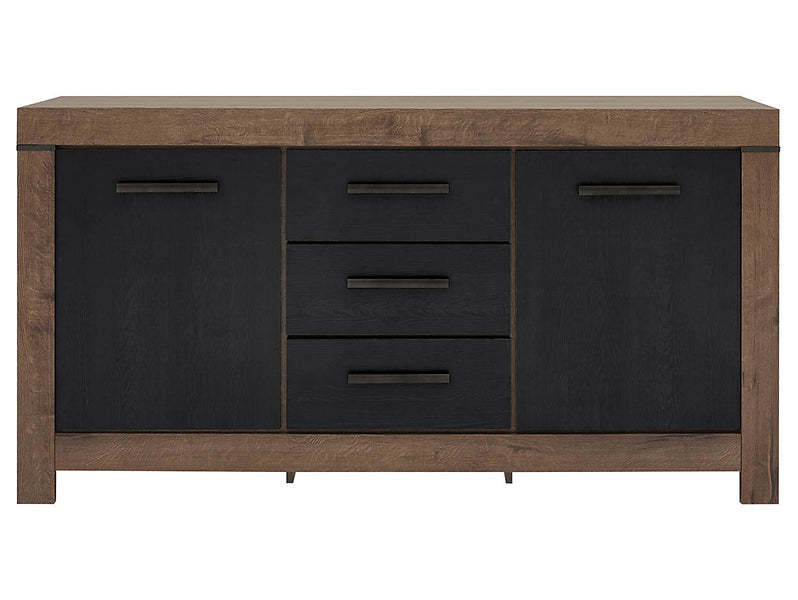 Comoda BALIN, negru/stejar, PAL, 160x45x85 cm