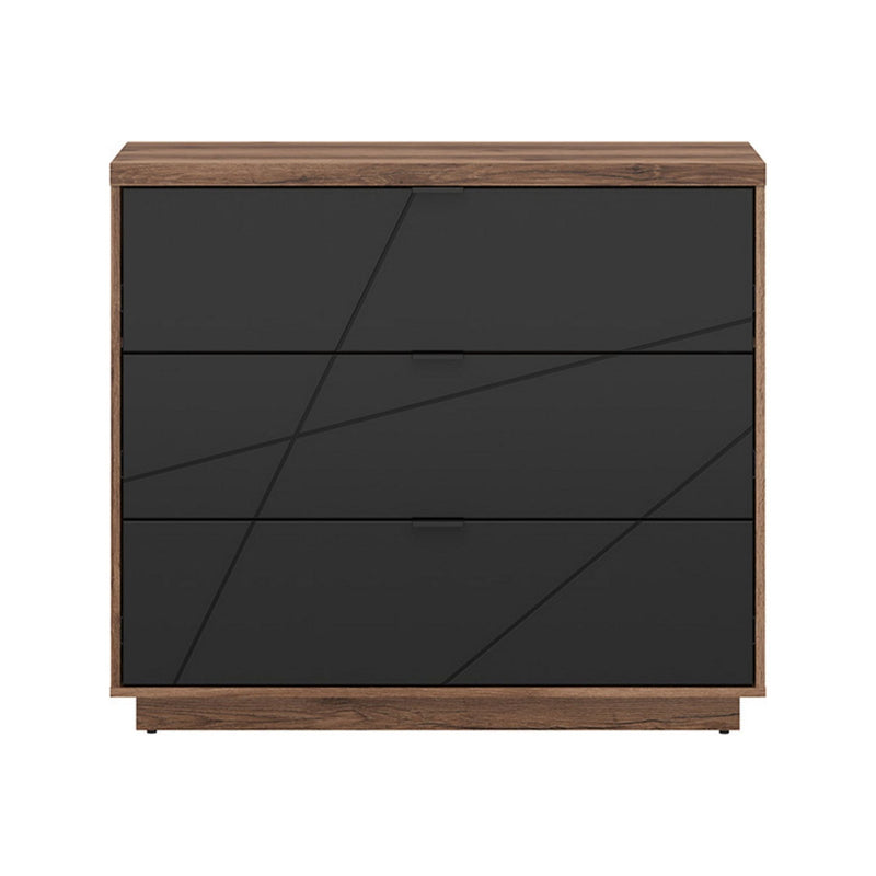 Comoda FORN, nuc/negru mat, PAL, 106x42.5x93 cm