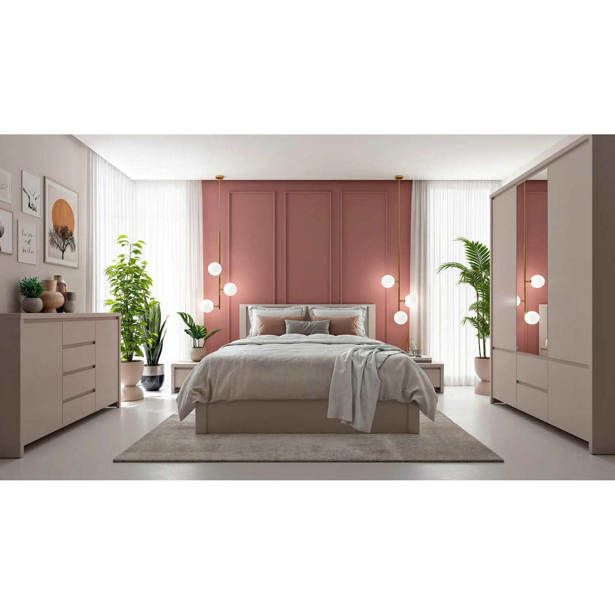 Comoda KASPIAN, casmir, PAL, 144x41x92 cm