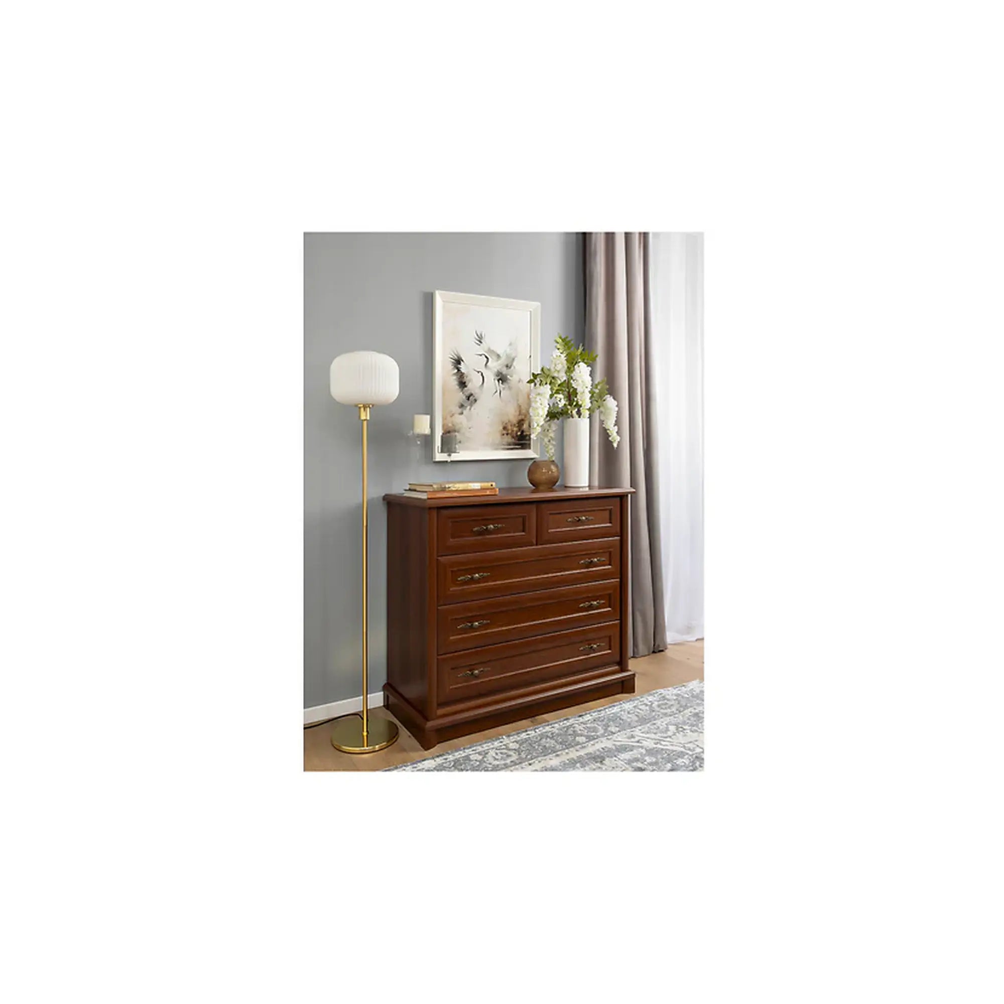 Comoda TV KENT EKOM5S, castan, PAL, 101x45x91 cm