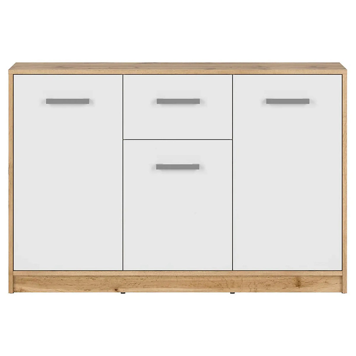 Comoda Matos, stejar wotan/alb, PAL, 119x34x79 cm