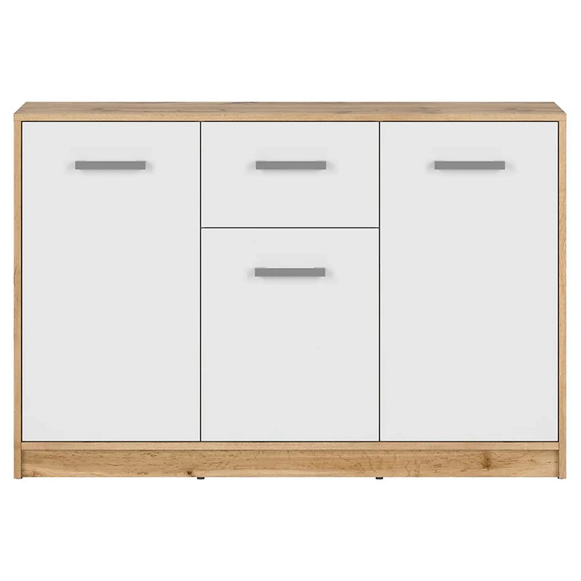 Comoda Matos, stejar wotan/alb, PAL, 119x34x79 cm