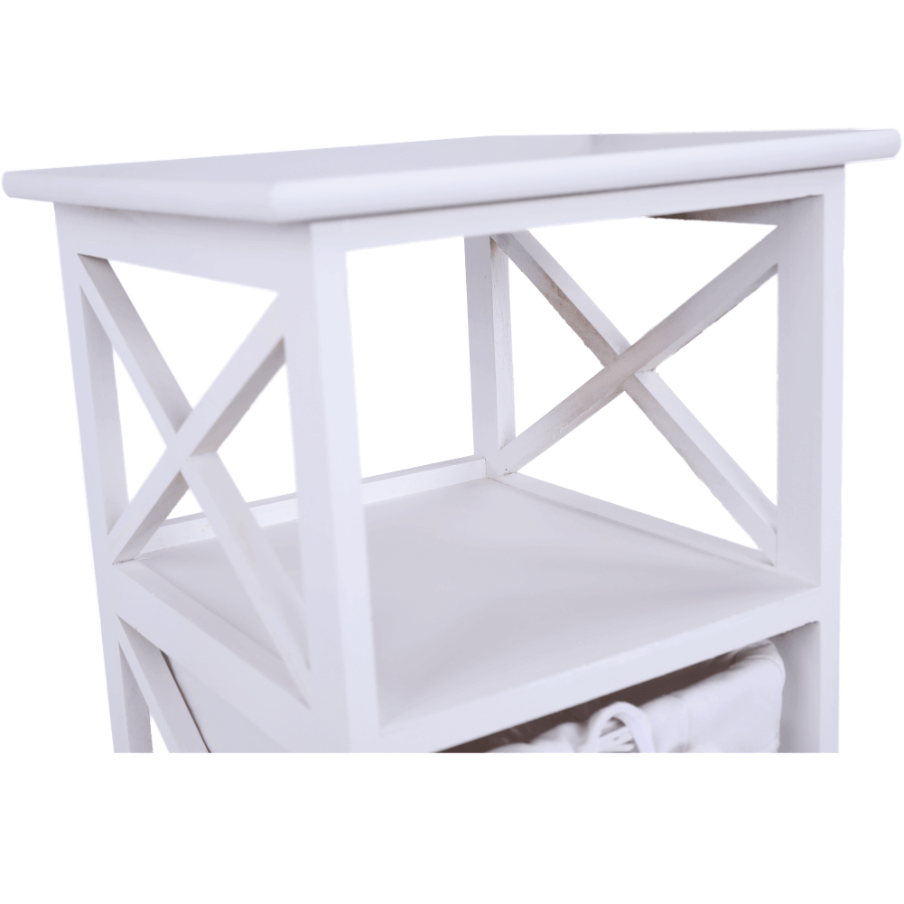 Organizator RAFAELLO 3, lemn/rachita, alb, 36x37x76 cm