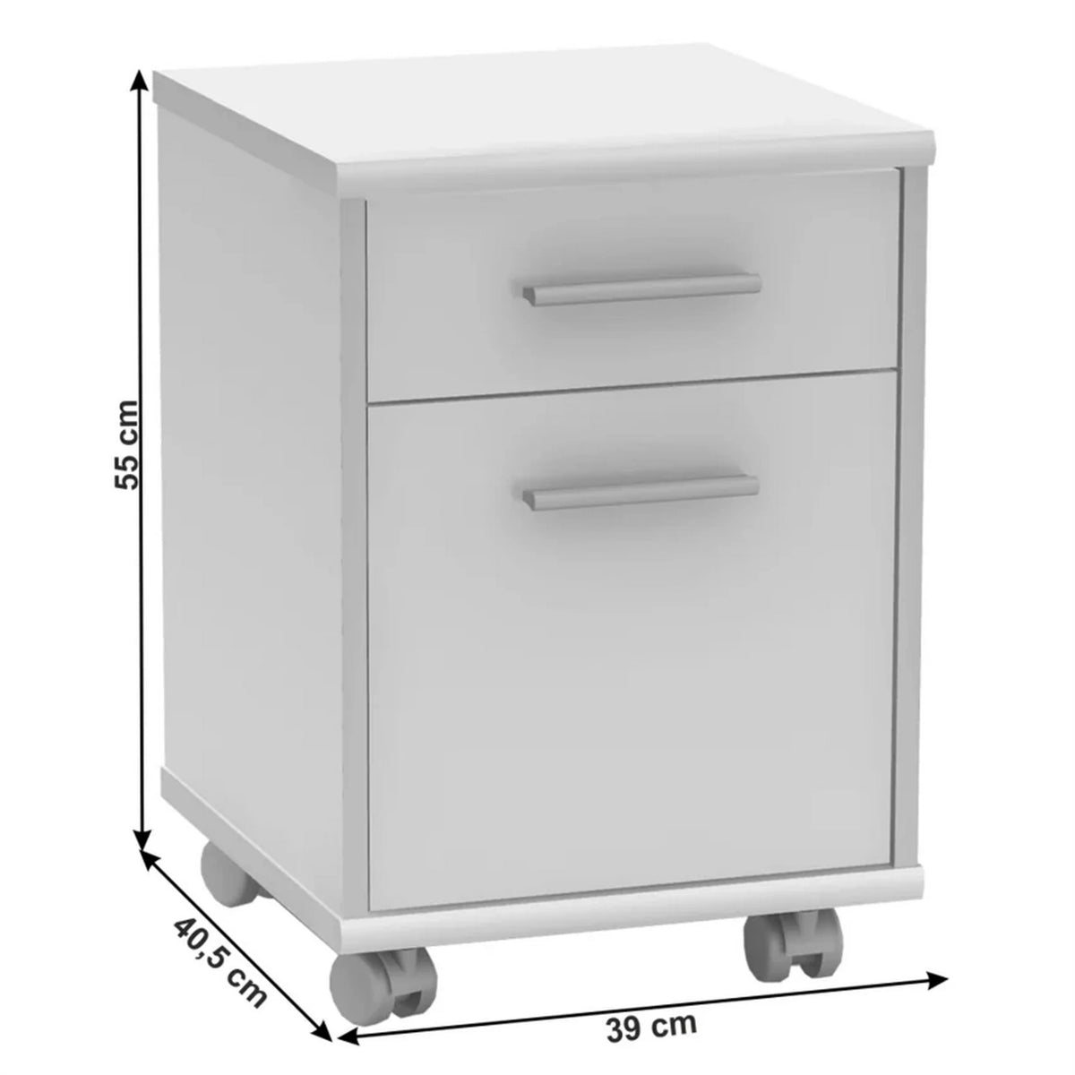 Noptiera JOHAN 2 NEW 07, alb, DTD laminat, 39x41x55 cm