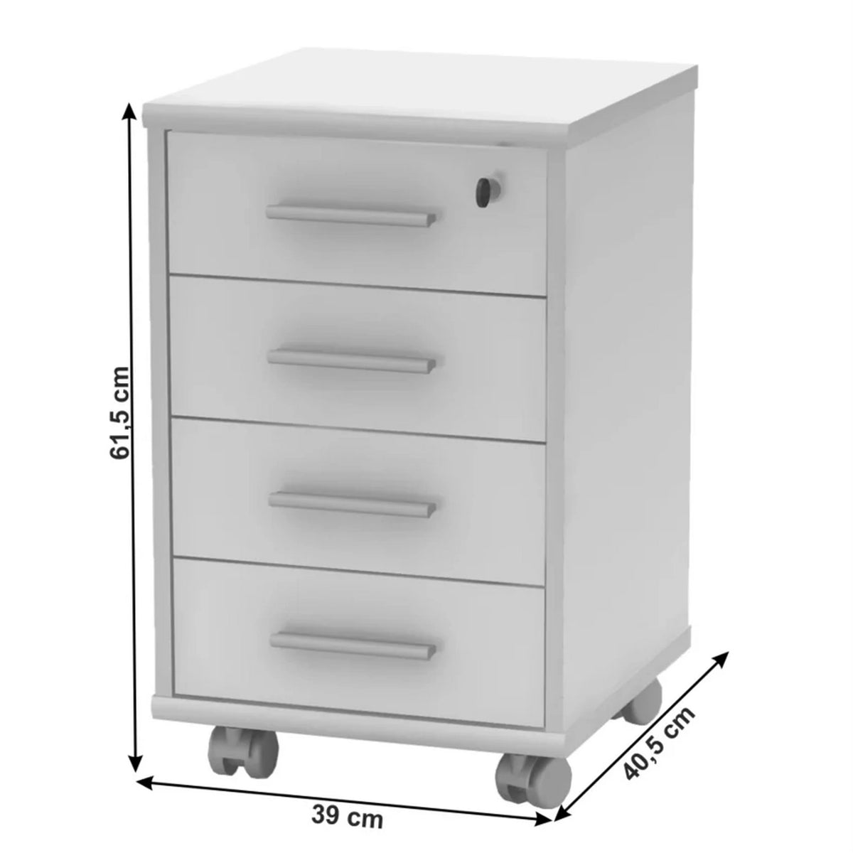 Comoda JOHAN 2 NEW 12, alb, DTD laminat, 41x39x62 cm