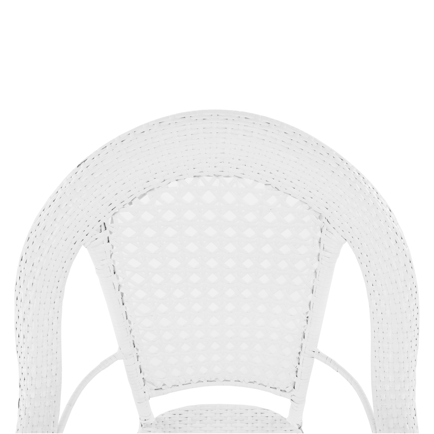 Set gradina KOVEN, alb, ratan sintetic/sticla temperata/otel, cu masuta si 4 scaune