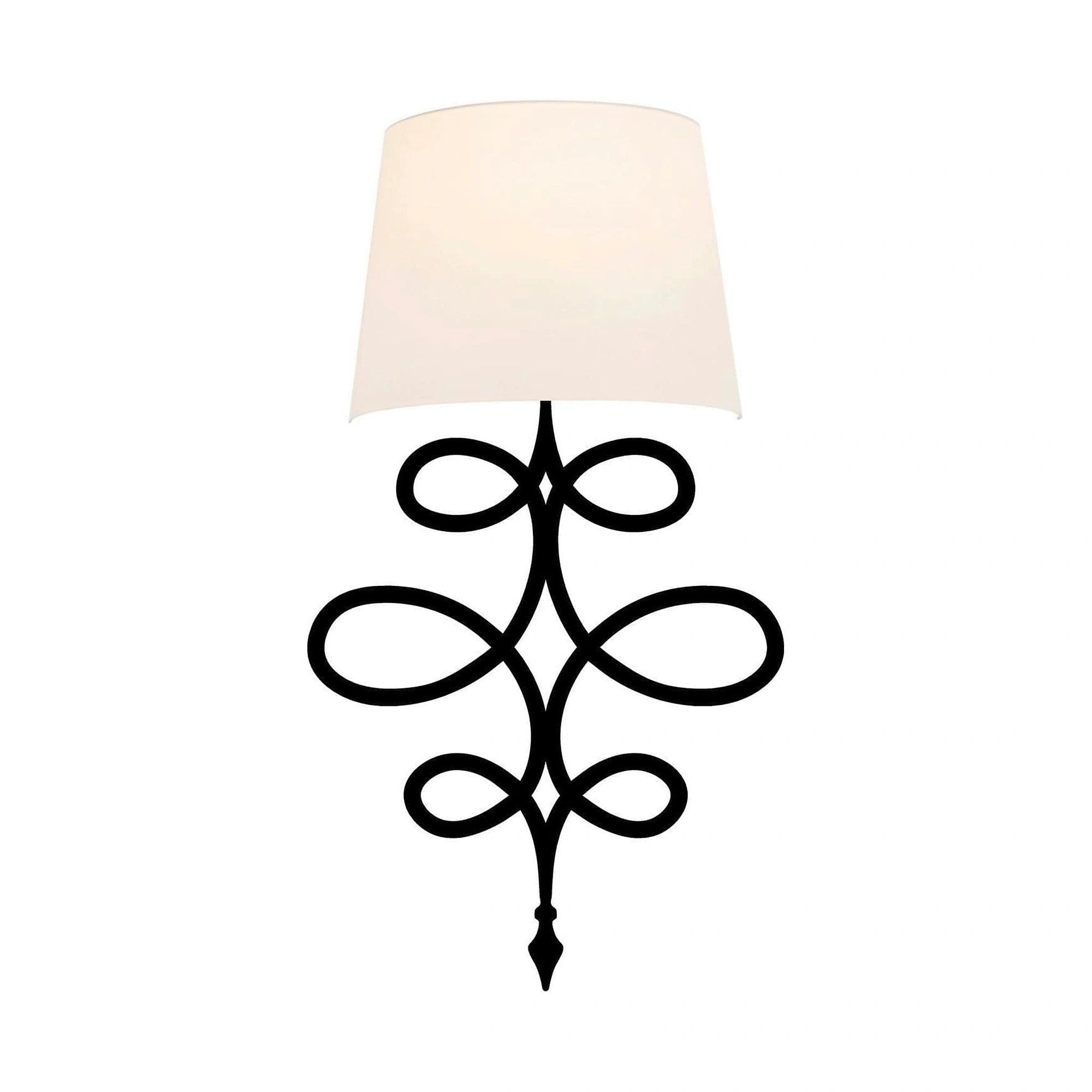 Lampa perete ASAF-6990, negru/alb, metal/material textil, 15x28x62 cm