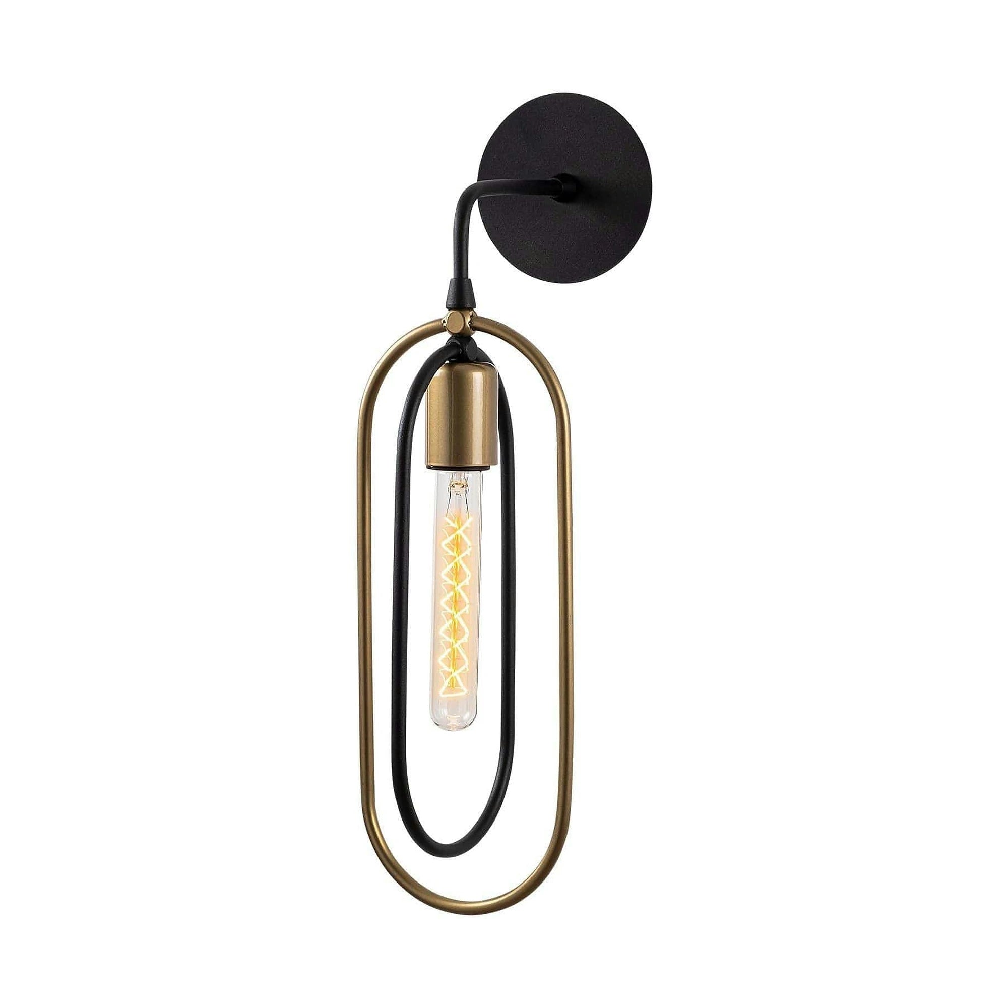 Lampa perete CERCO 3151, negru/auriu, metal, 14x17x45 cm