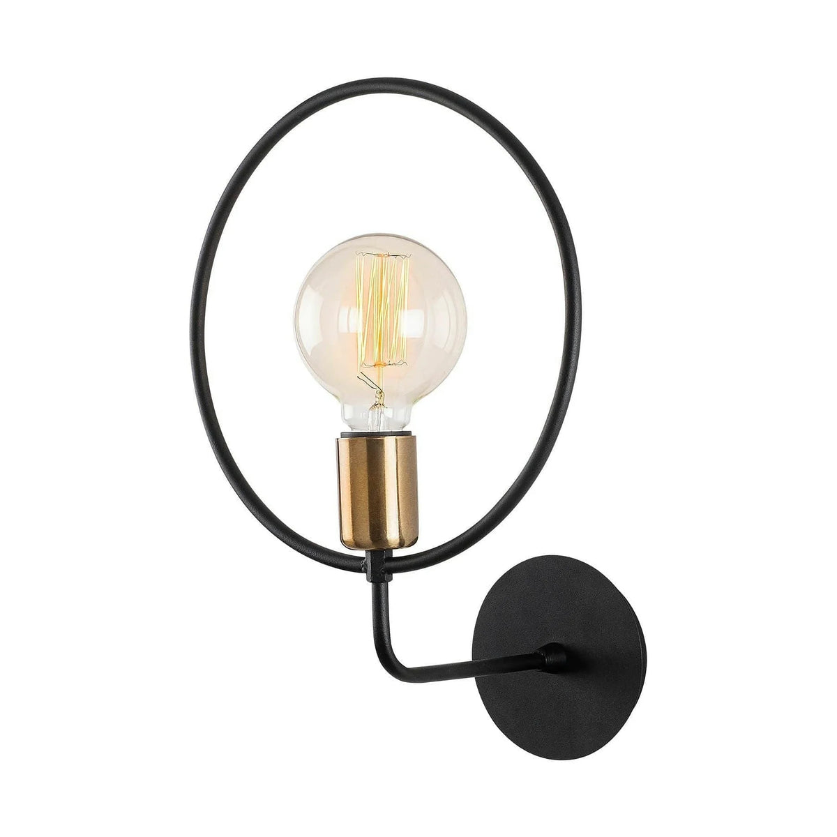 Lampa perete CIRCLE 3260, negru/auriu, metal, 26x19x38 cm