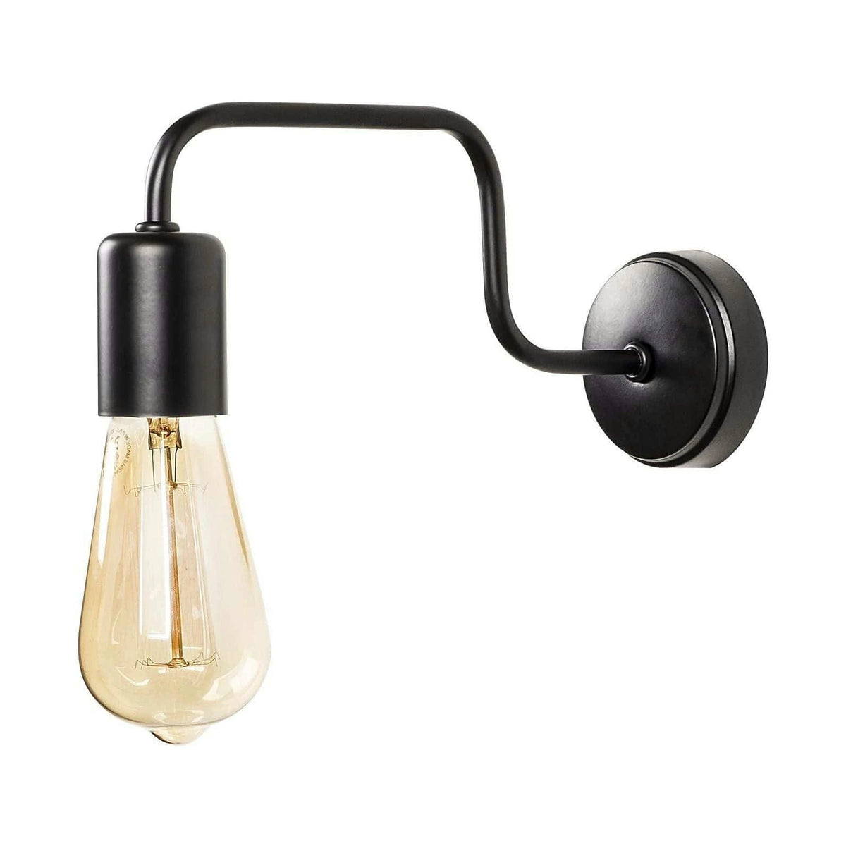 Lampa perete DENGE-3433, negru, metal, 4x28x11 cm