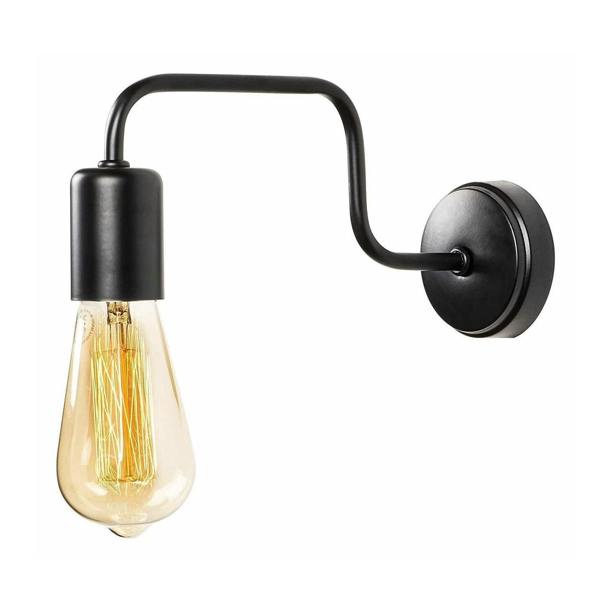 Lampa perete DENGE-3433, negru, metal, 4x28x11 cm