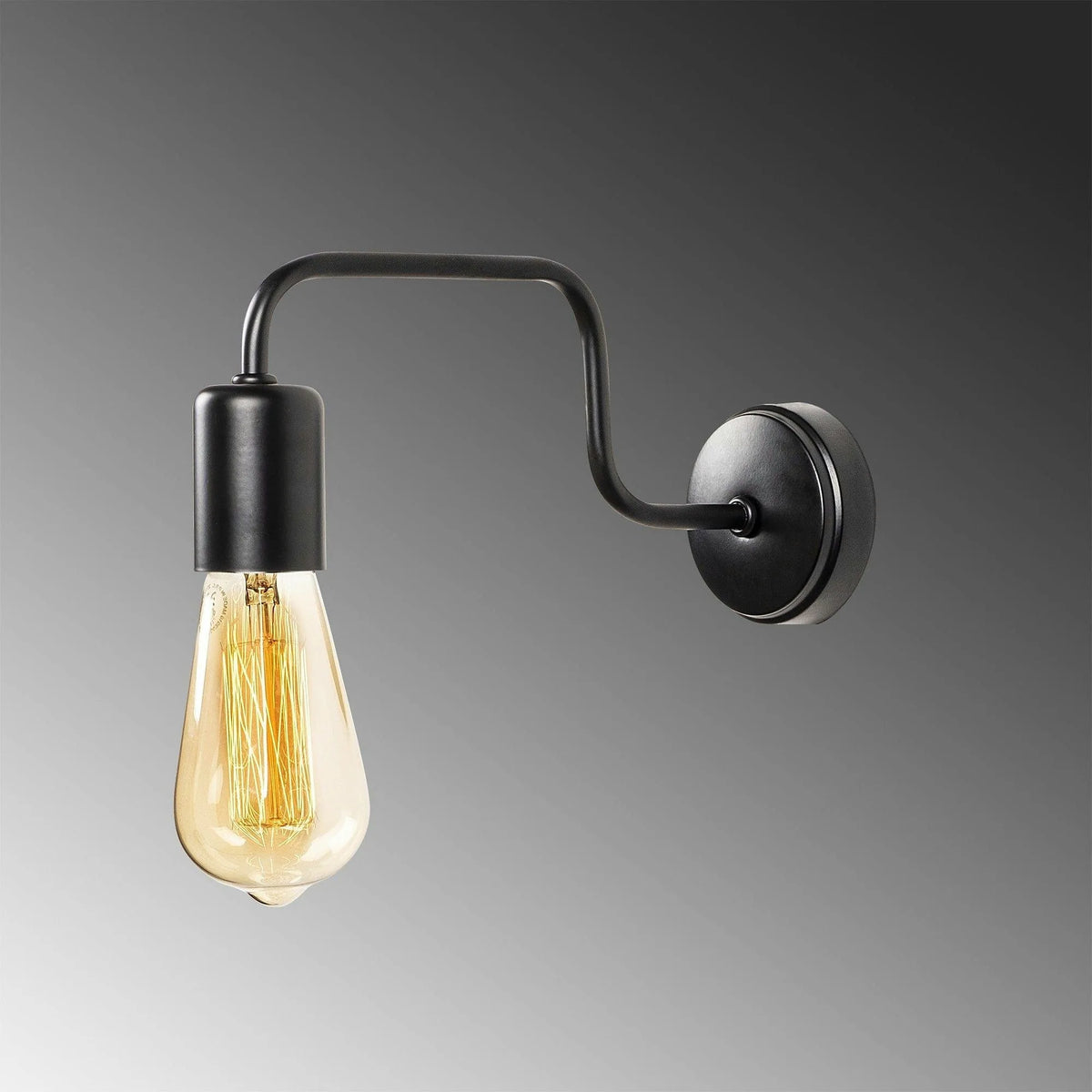 Lampa perete DENGE-3433, negru, metal, 4x28x11 cm