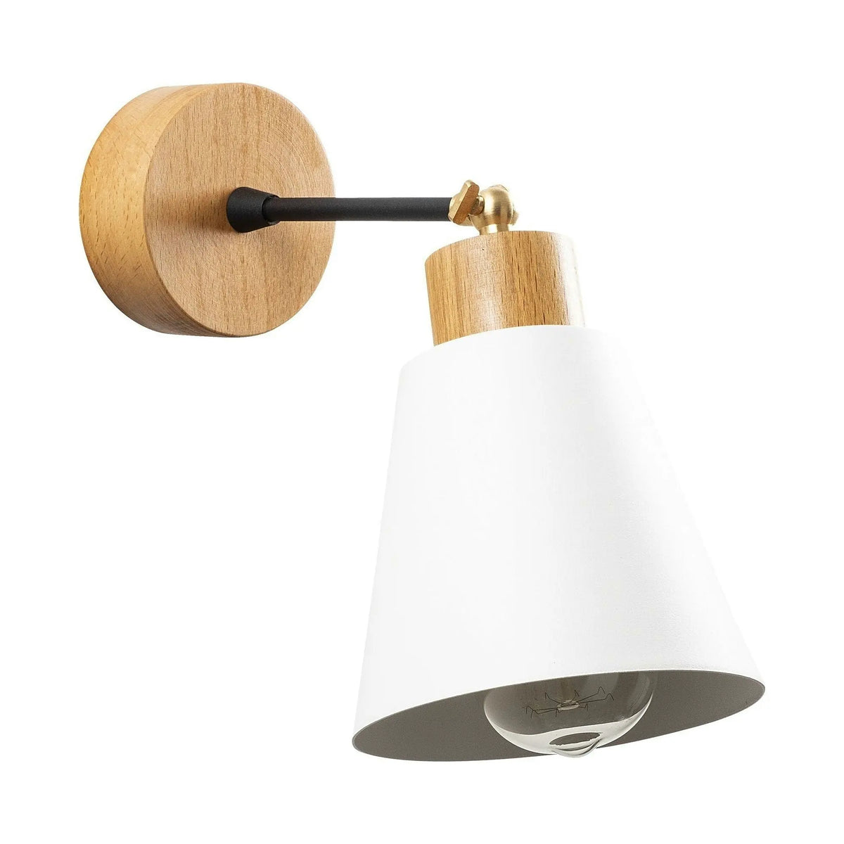 Lampa perete MANAVGAT N-618, stejar/alb, metal/lemn, 14x25x25 cm