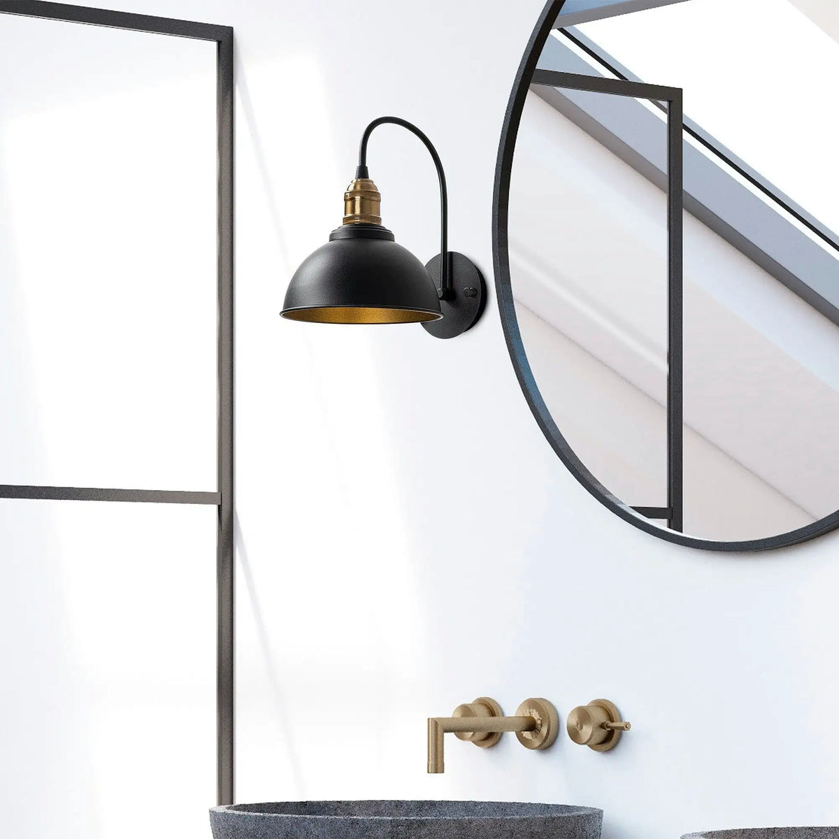 Lampa perete VARZAN, 10840, negru/auriu, metal, 27x27x36 cm