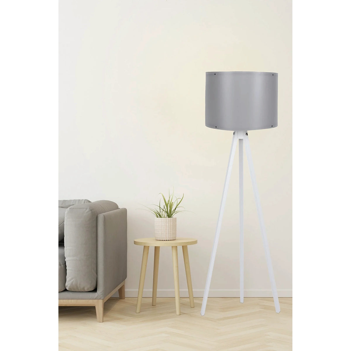 Lampadar 106, gri/alb, MDF/polipropilenă, 38x160 cm