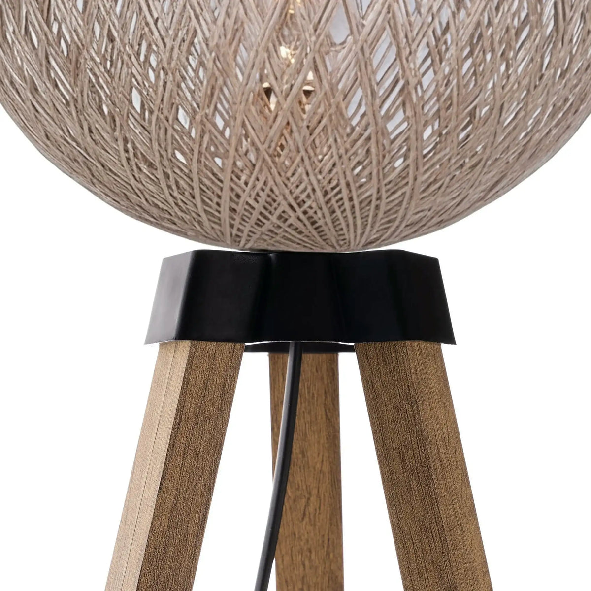Lampadar 194, crem, MDF/iută, 34x145 cm