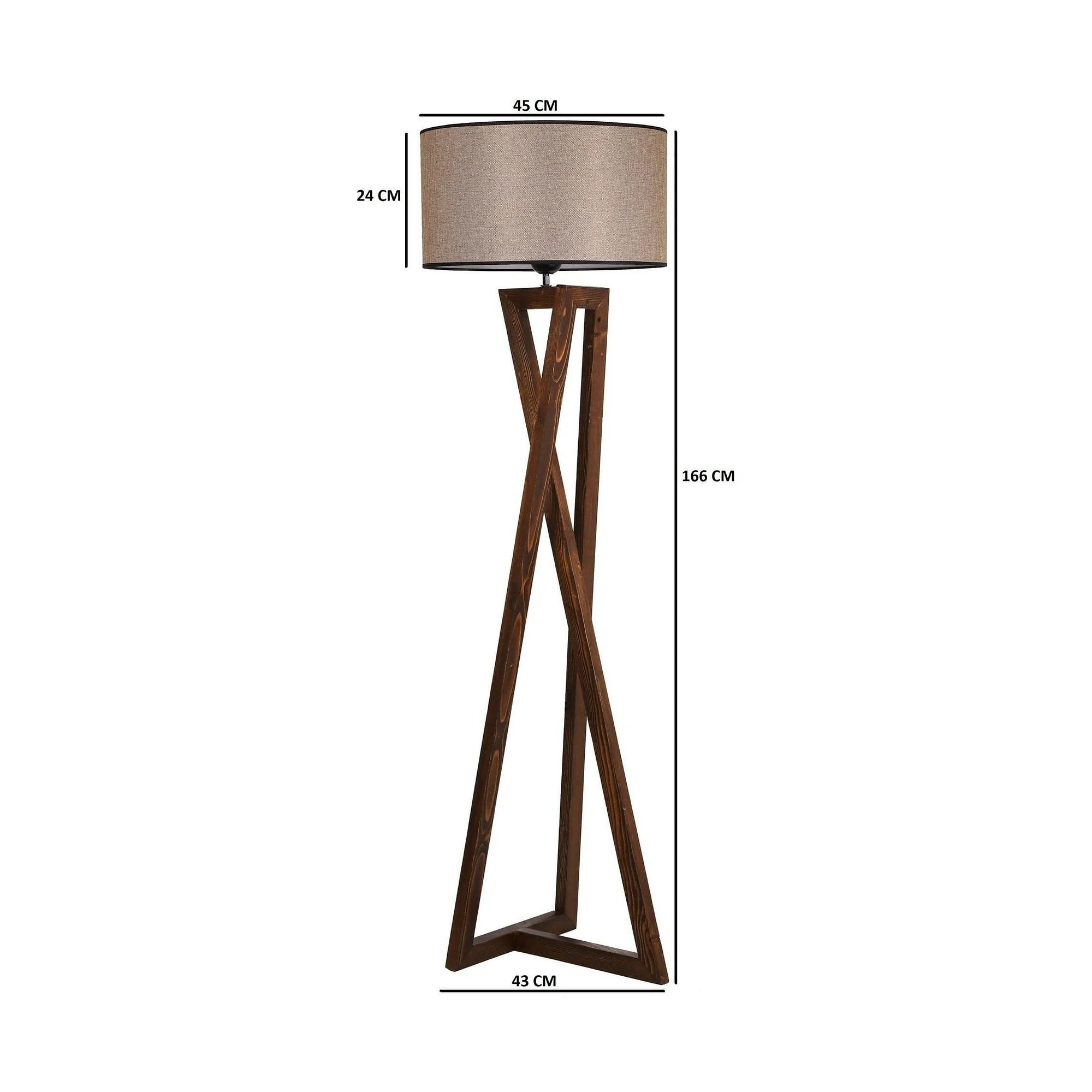Lampadar 534LUN2157, nuc/bej, lemn/material textil, 45x166 cm