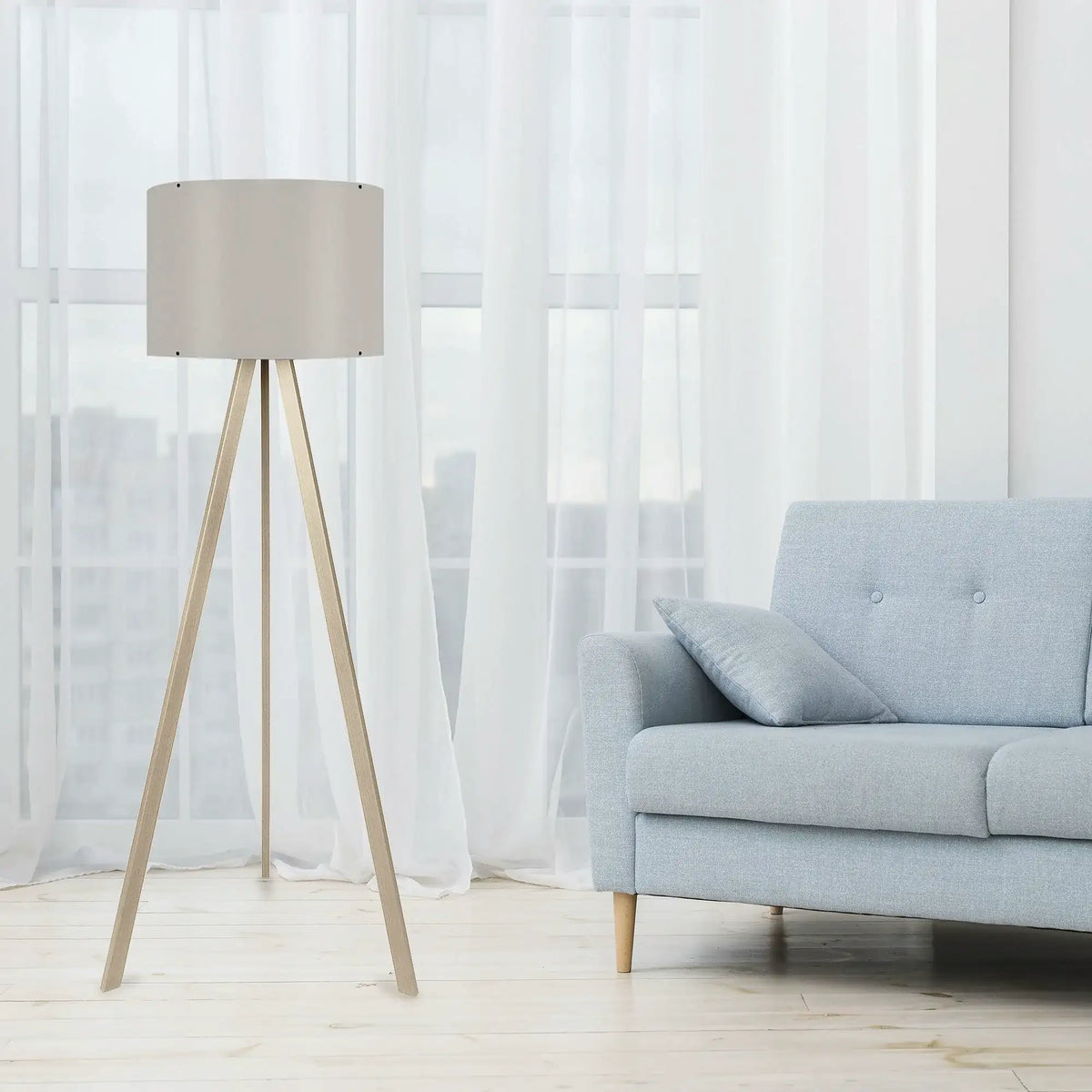 Lampadar AYD-1208, bej/crem, MDF/PVC, 38x140 cm