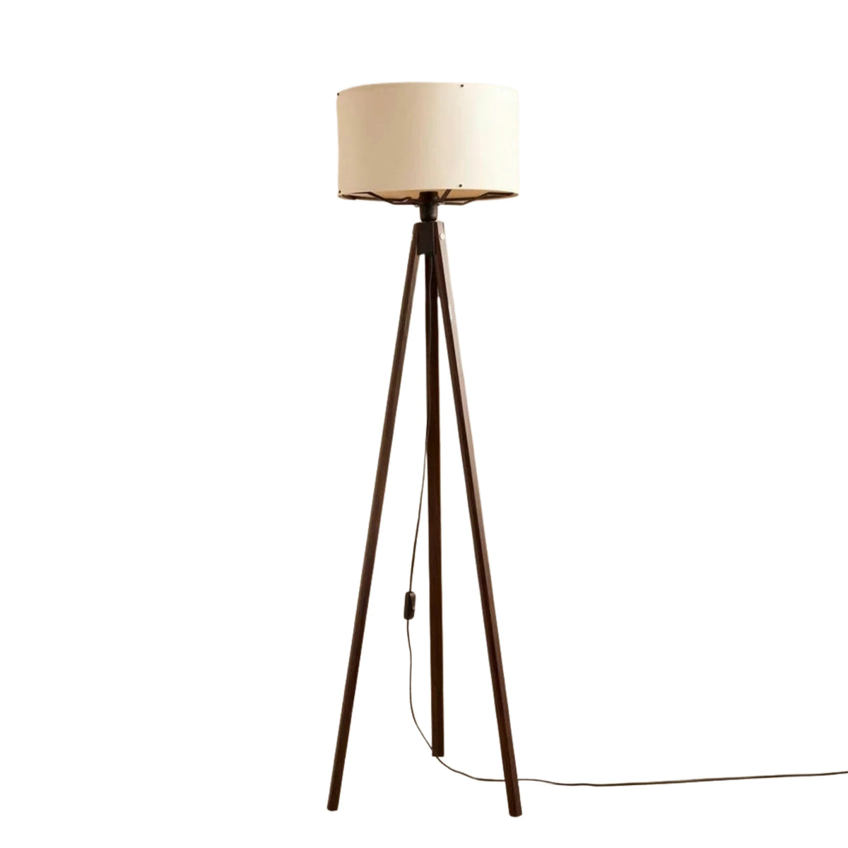 Lampadar AYD-3451, crem/nuc, material textil/lemn, 21x140 cm