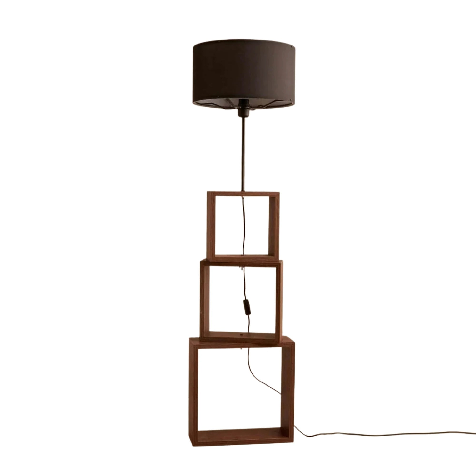 Lampadar AYD-3471, stejar/negru, lemn/material textil, 37x140 cm