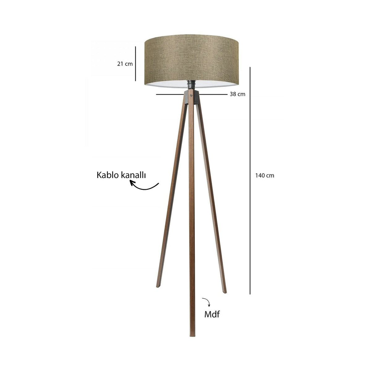 Lampadar AYD-3687, bej/stejar, 38x140 cm