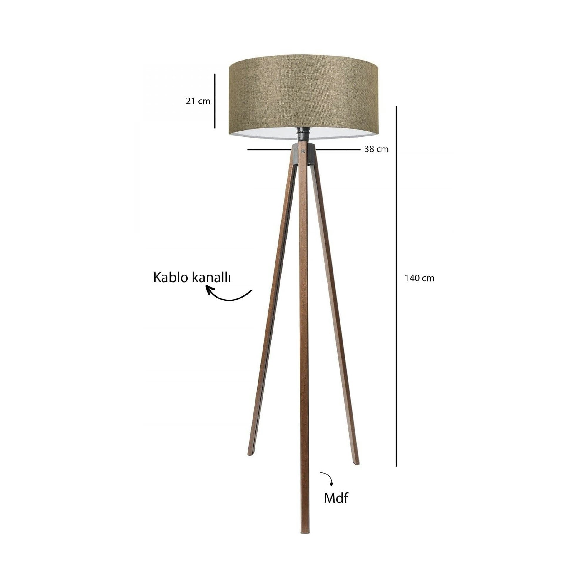 Lampadar AYD-3687, bej/stejar, 38x140 cm