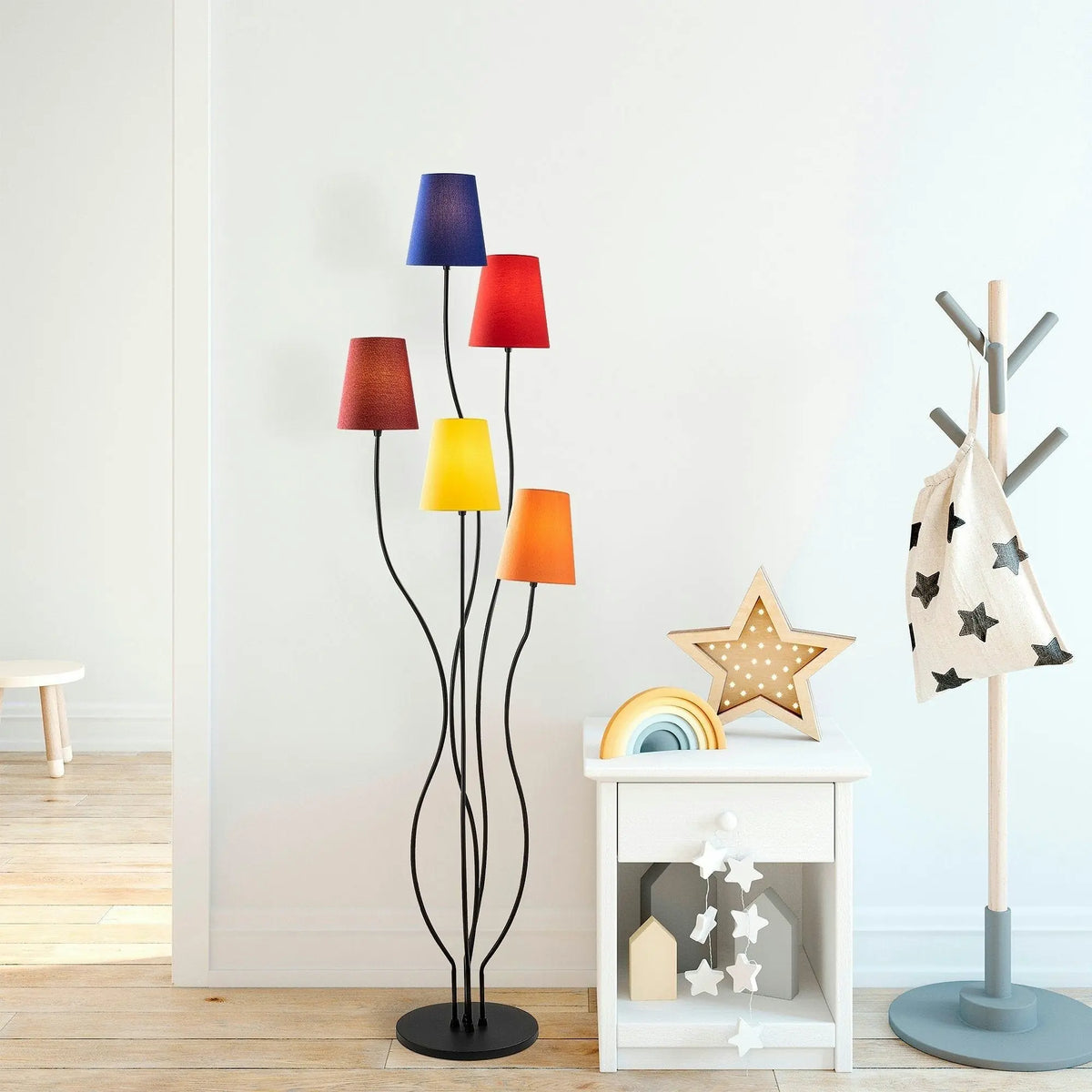 Lampadar BONIBON-13232, multicolor, metal/material textil, 14x160 cm