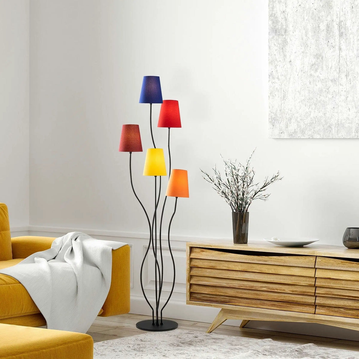 Lampadar BONIBON-13232, multicolor, metal/material textil, 14x160 cm